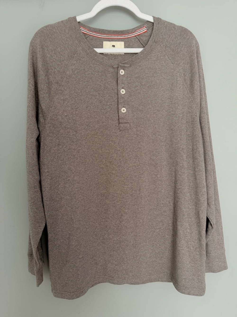 The Normal Brand Everyday Raglan Heathered Gray Men's Long Sleeve Henley Tee
